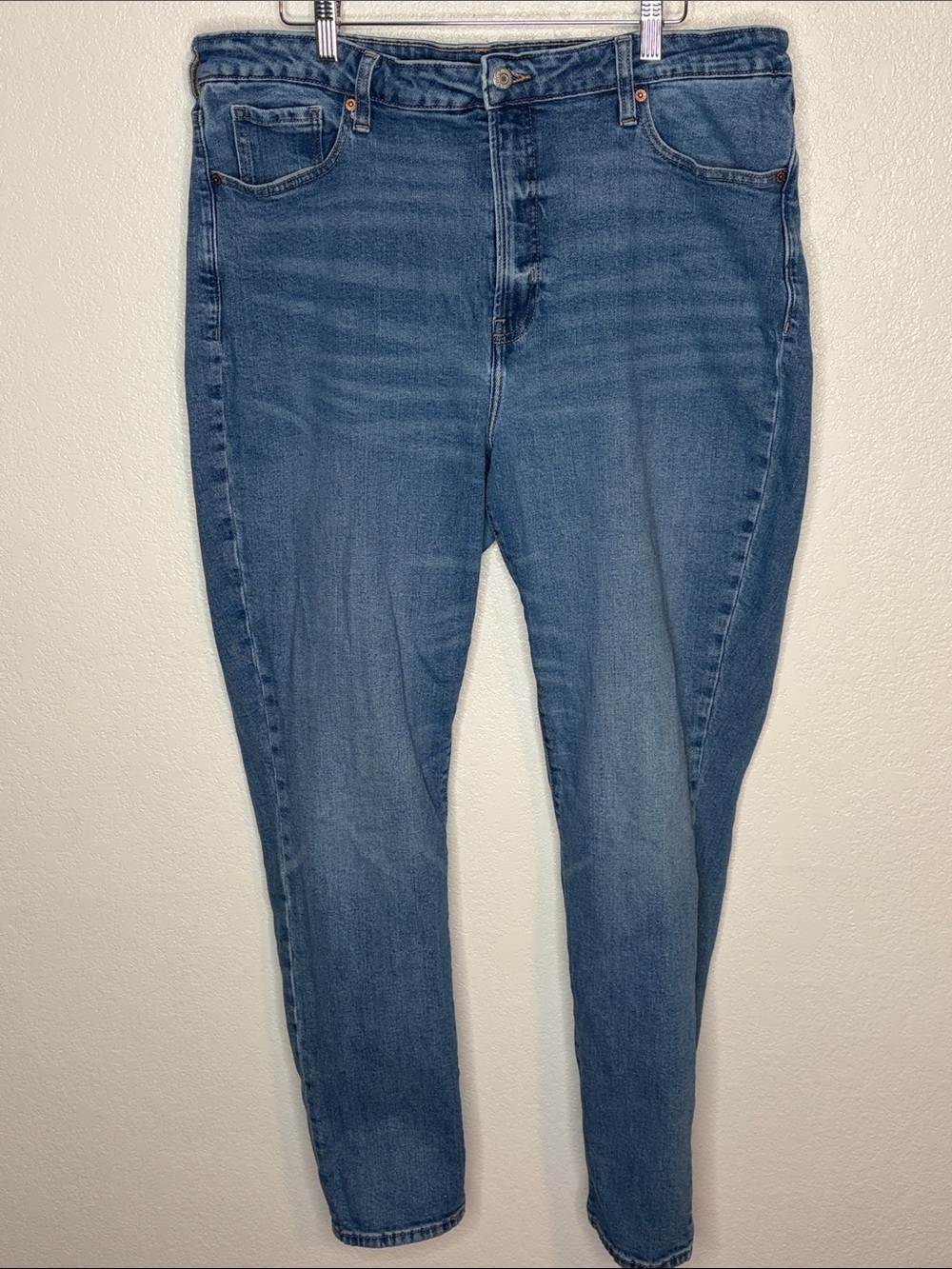 Old Navy Medium Wash High Rise OG Straight Secret Smooth Pockets Size 18 Tall